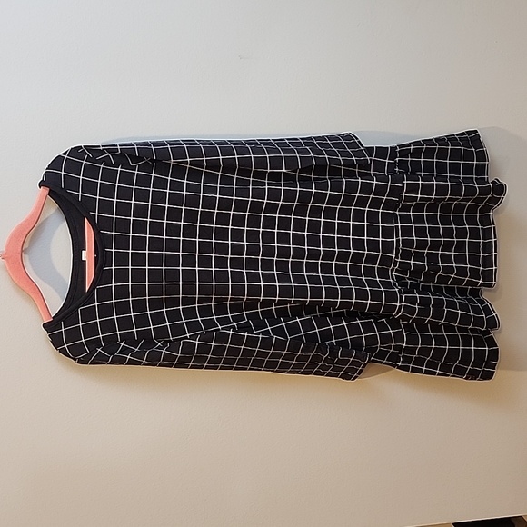 Tea Collection Black and White Checkered Drop Waist Dress 8 - Picture 2 of 9